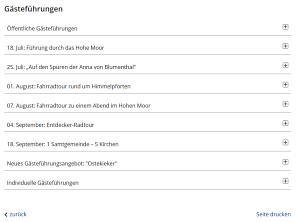 Klappbare Liste der Gästeführungen&nbsp;&copy;&nbsp;Samtgemeinde Oldendorf-Himmelpforten
