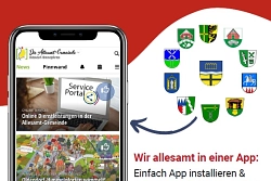 Plakat Allesamt-App mit QR-Code Plakat Allesamt-App mit QR-Code