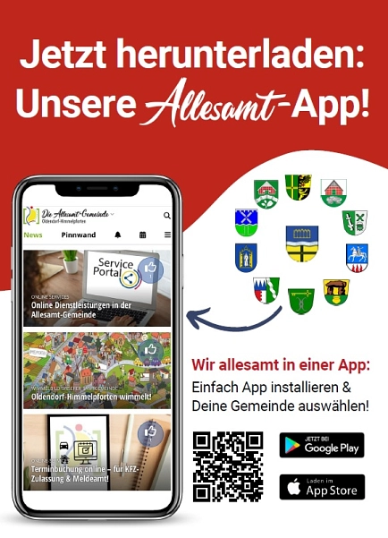 Plakat Allesamt-App mit QR-Code&nbsp;&copy;&nbsp;Samtgemeinde Oldendorf-Himmelpforten